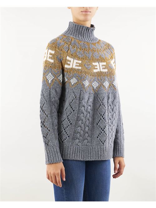 Jacquard sweater with gold lurex Ermanno by Ermanno Scervino ERMANNO BY ERMANNO SCERVINO | Sweater | D45EM021EA1MF668